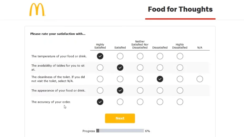 Answer The Survey Questions